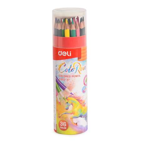 Карандаши Deli Color Run с точилкой 36 цветов EC00337