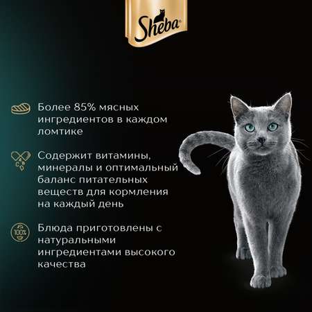 Корм для кошек Sheba 75г ломтики в соусе с курицей