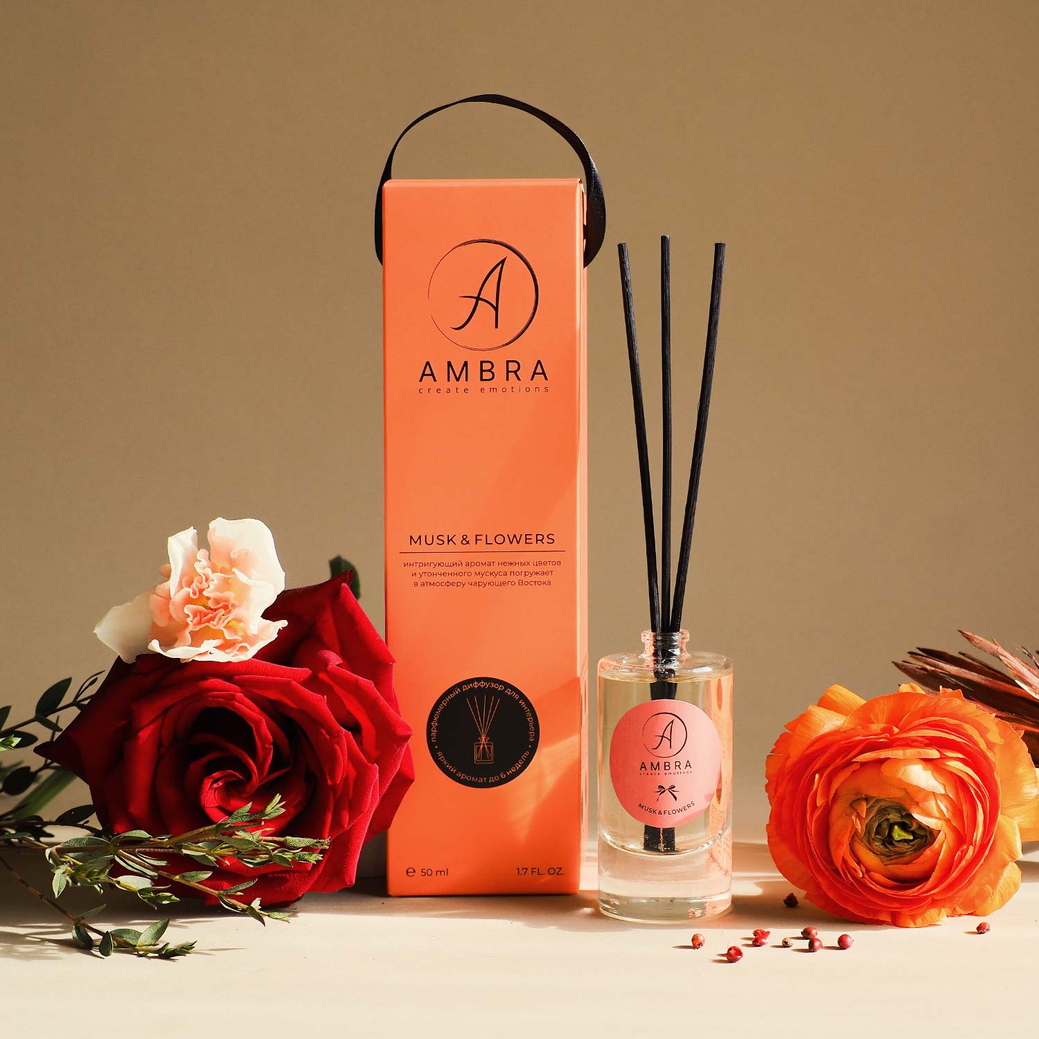 Аромадиффузор AMBRA "Musk & Flowers", 50 мл - фото 1