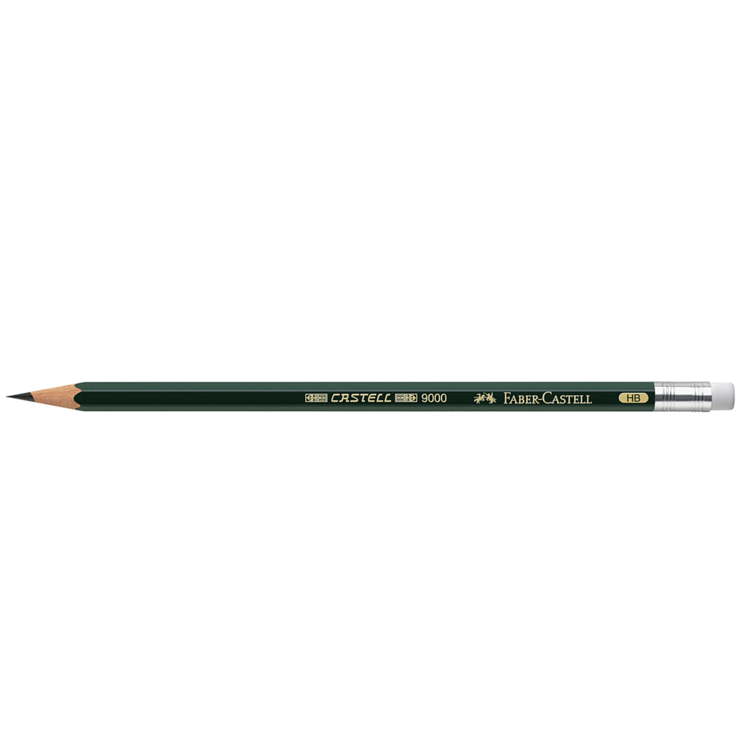 Карандаш чернографитный Faber Castell 9000 HB с ластиком 119200 - фото 1