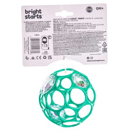 Мяч Bright Starts Oball с погремушкой Бирюзовый 11486BS