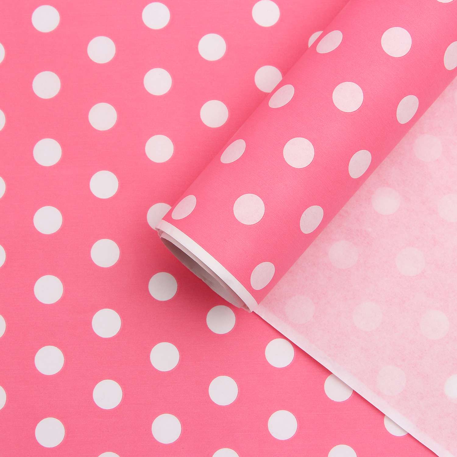 Бумага Айрис крафтовая упаковочная для подарков букетов Жемчужины розовый туманный 70 см 10 м белая - фото 1