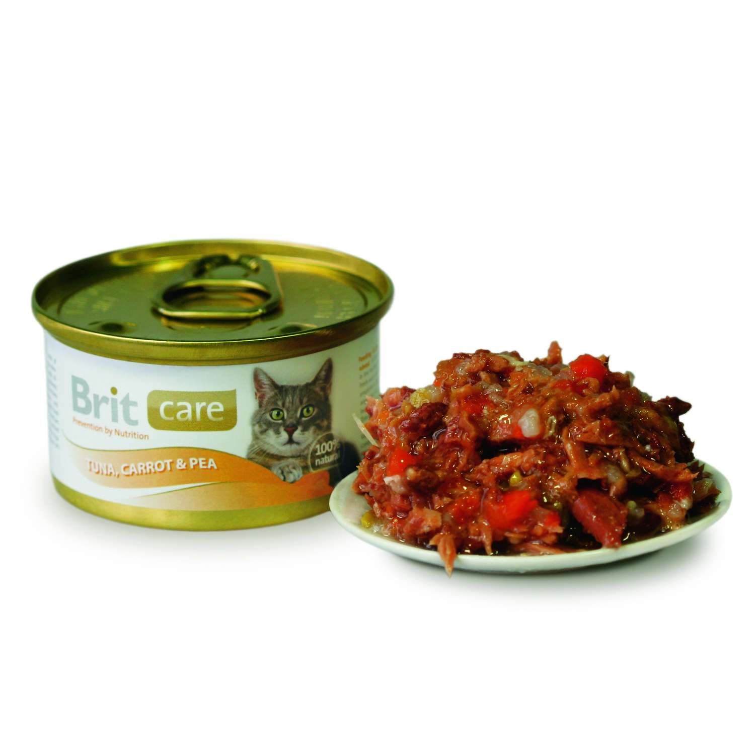 Корм влажный для кошек Brit Care 80г с тунцом морковью и горошком консервированный - фото 2