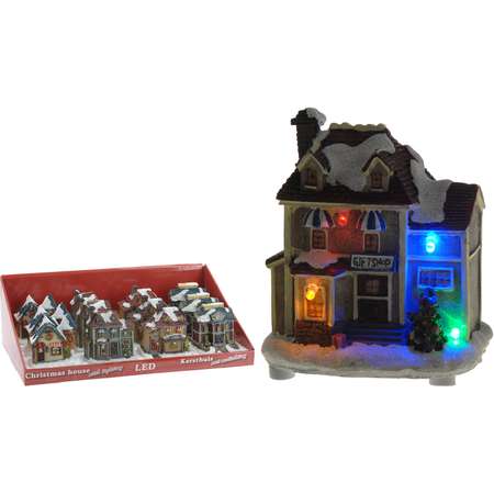 Cтатуэтка KOOPMAN Рождественский домик с подсветкой 10*8*5.5см ACD000023