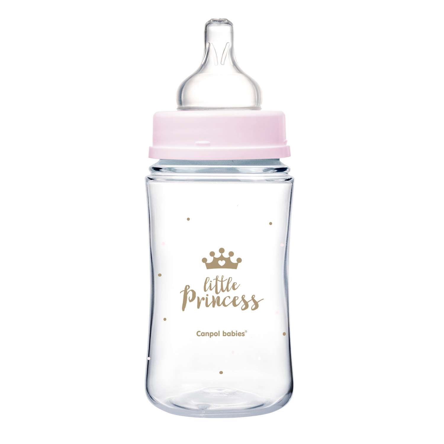 Бутылочка для кормления Canpol Babies EasyStart Royal Baby PP с широким горлышком 240мл с 3месяцев Розовый - фото 4
