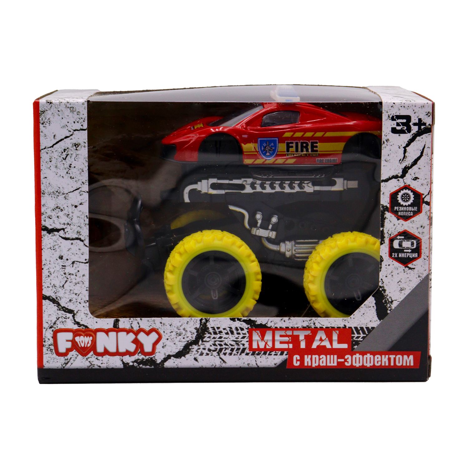 Пожарная машина Funky Toys желтый FT8486-6 - фото 3