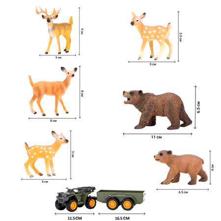 Набор фигурок животных Masai Mara Ферма и квадроцикл 14 шт.ММ205-057