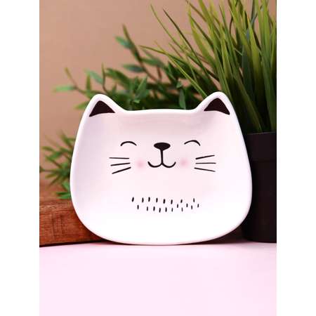 Мыльница керамическая iLikeGift Cute cat