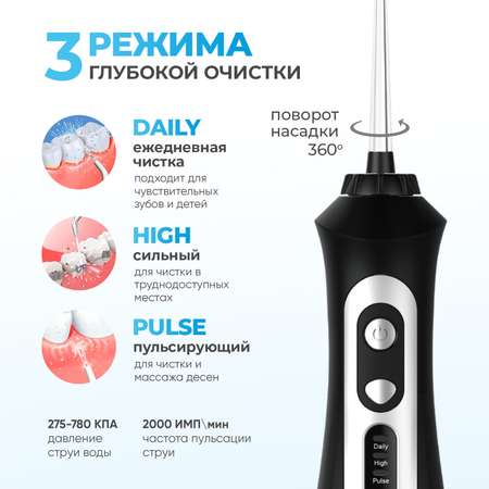 Портативный ирригатор PECHAM Trip Black для полости рта Oral irrigator