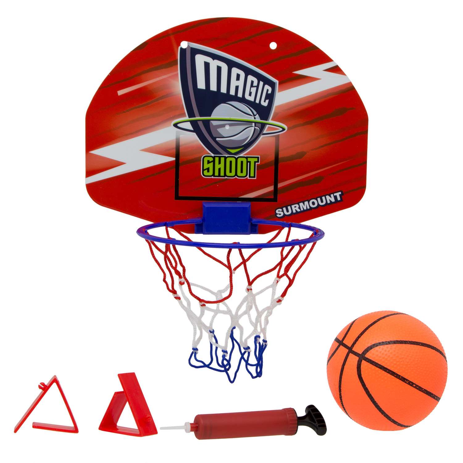 Набор для баскетбола S+S корзина со щитом мяч насос - фото 1