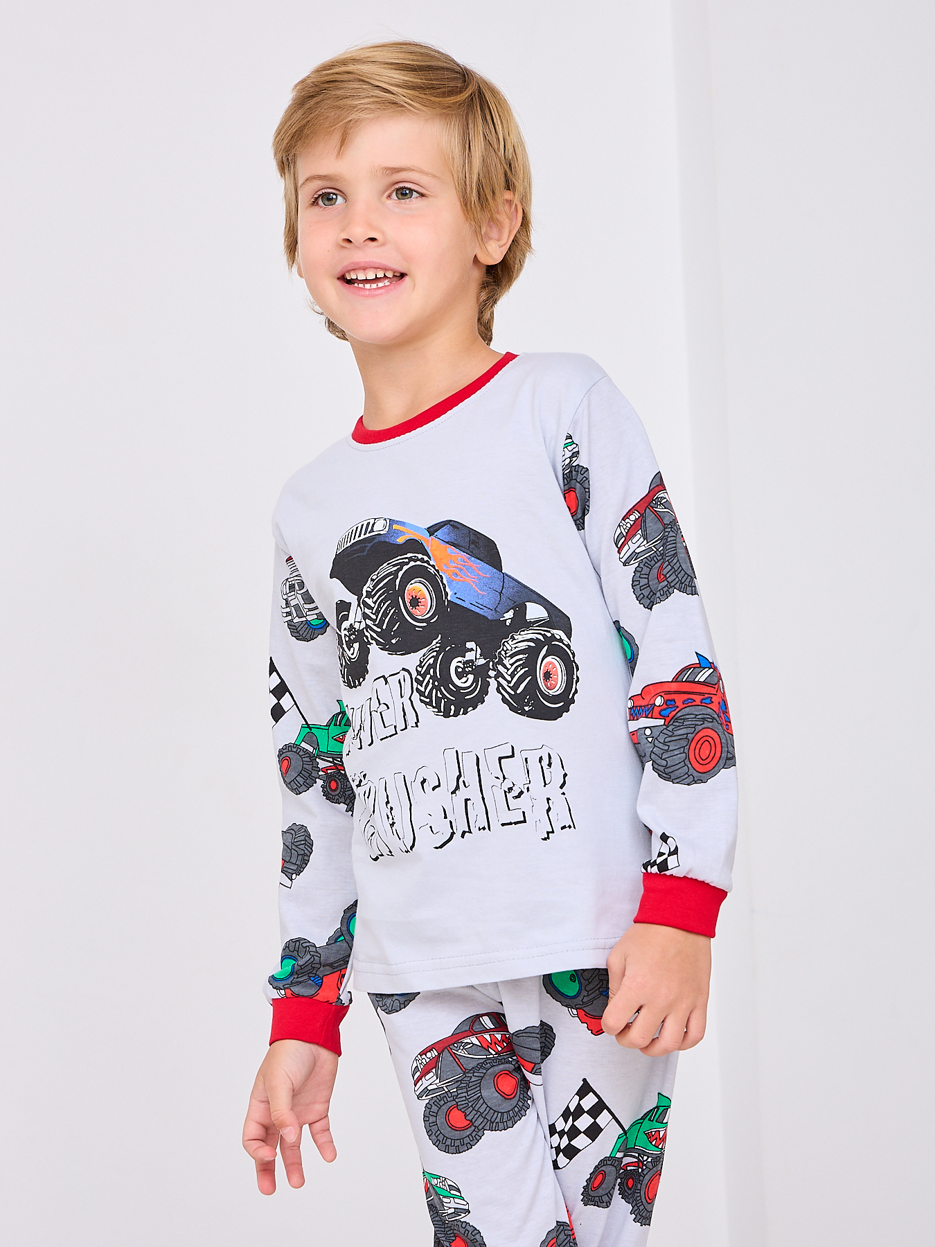 Лонгслив и штанишки Mil Art kids 1902201529SUIT-SLEEP-BOY-GRAY - фото 4