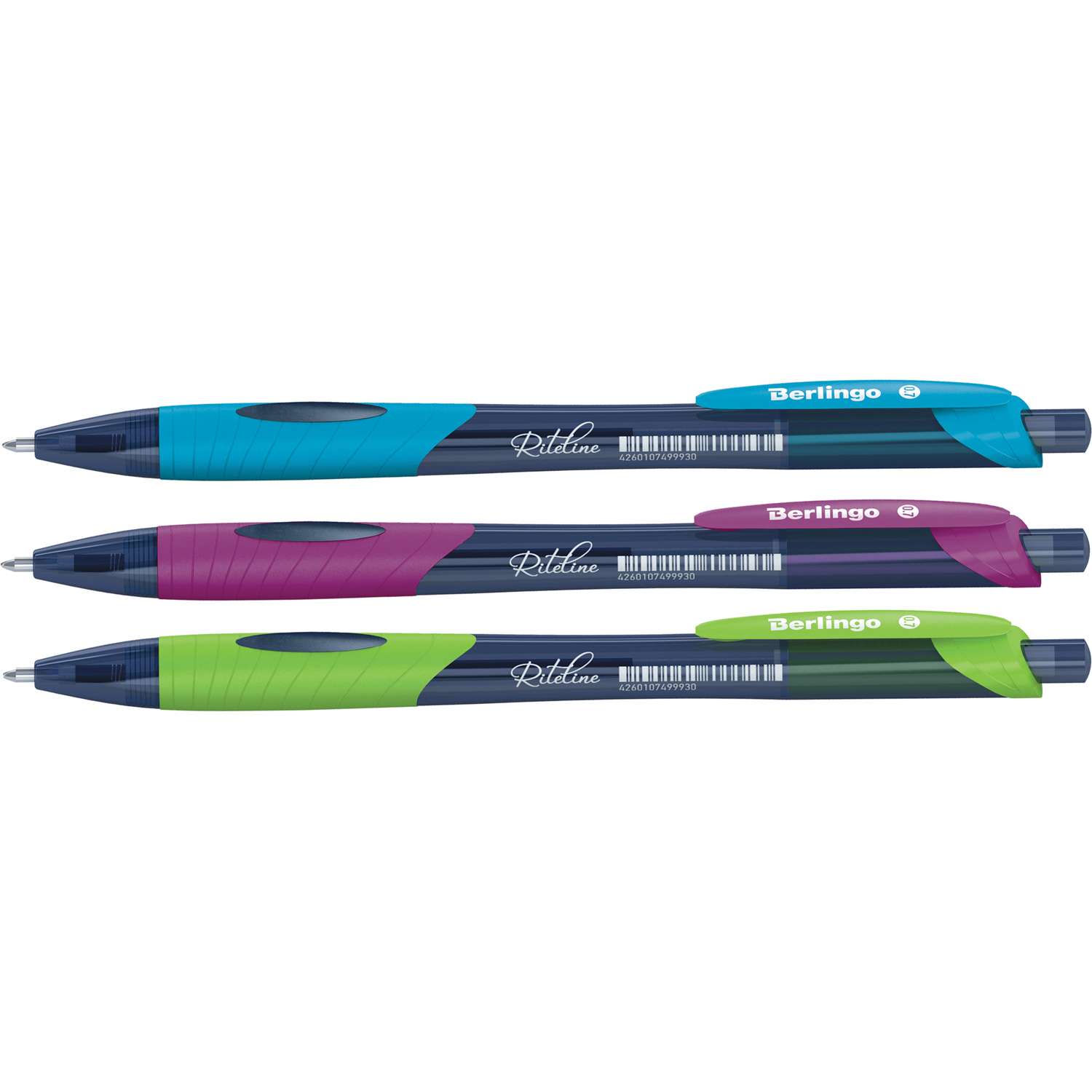 Ручка шариковая BERLINGO Riteline автоматическая 0.7мм Синий в ассортименте CBm_70070 - фото 1