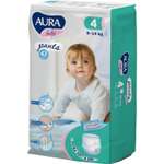 Подгузники-трусики AURA BABY одноразовые для детей 4L 9-14 кг 43шт