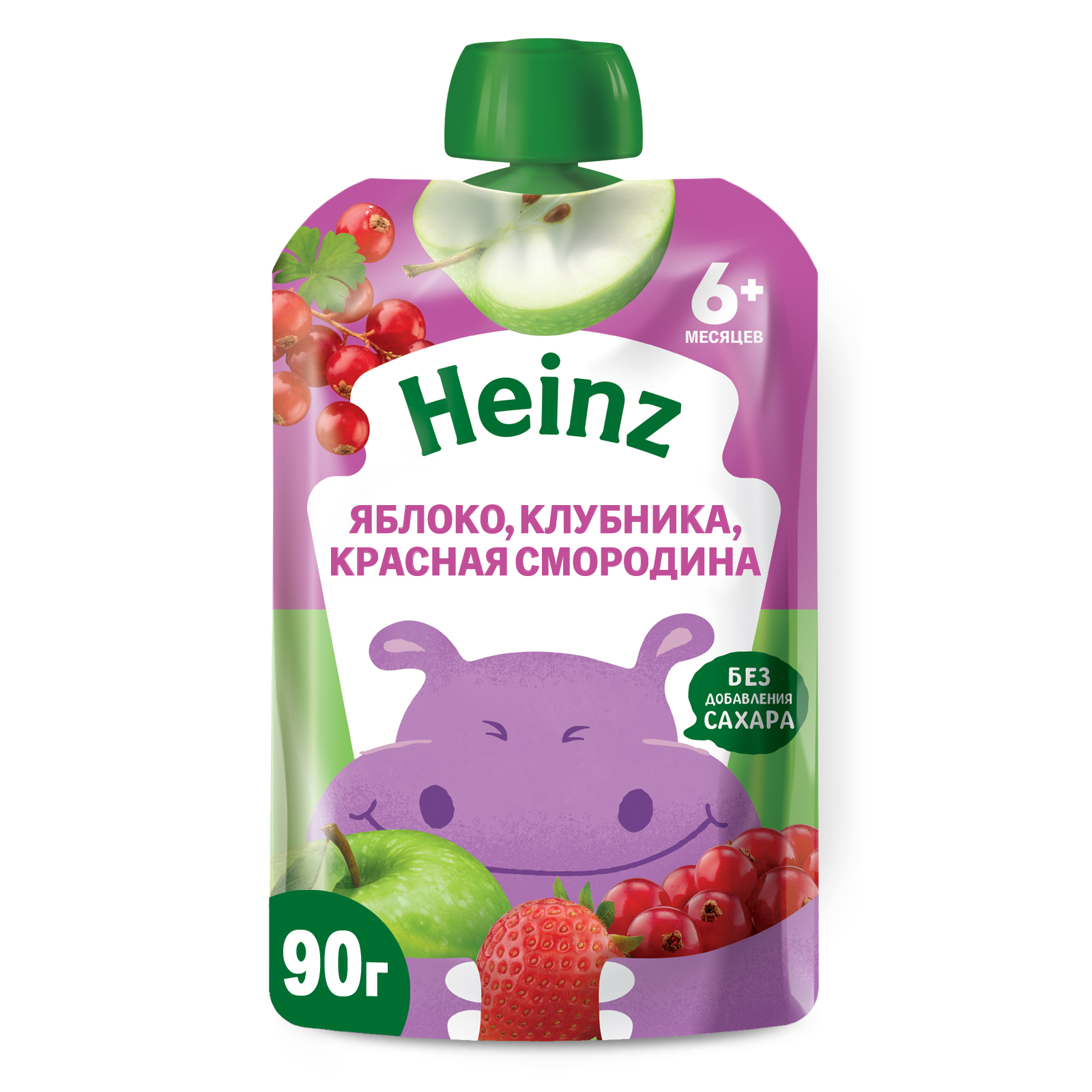 Пюре Heinz яблоко-клубника-красная смородина 90г с 6месяцев - фото 1