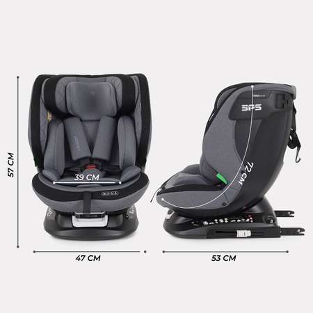 Автокресло с поворотной базой MOWbaby Motion isofix Grey 40-150см