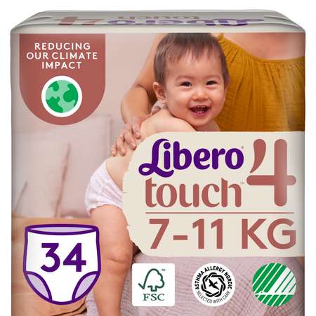 Подгузники-трусики Libero Touch 4 7-11кг 34шт