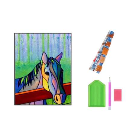 Алмазная мозаика Seichi Лошадь 15х20 см