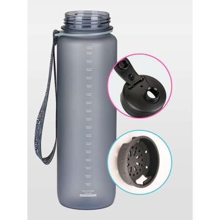 Бутылка для воды спортивная 1л UZSPACE 3032 серый