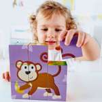 Детские деревянные кубики HAPE Джунгли 6 вариантов картинок