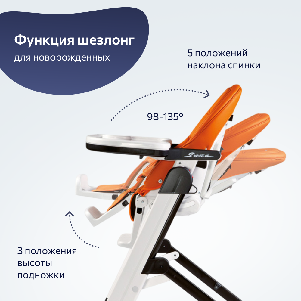 Стул для кормления Peg-Perego Siesta FM Arancia IH03000000BL38 купить по  цене 29099 ₽ в интернет-магазине Детский мир