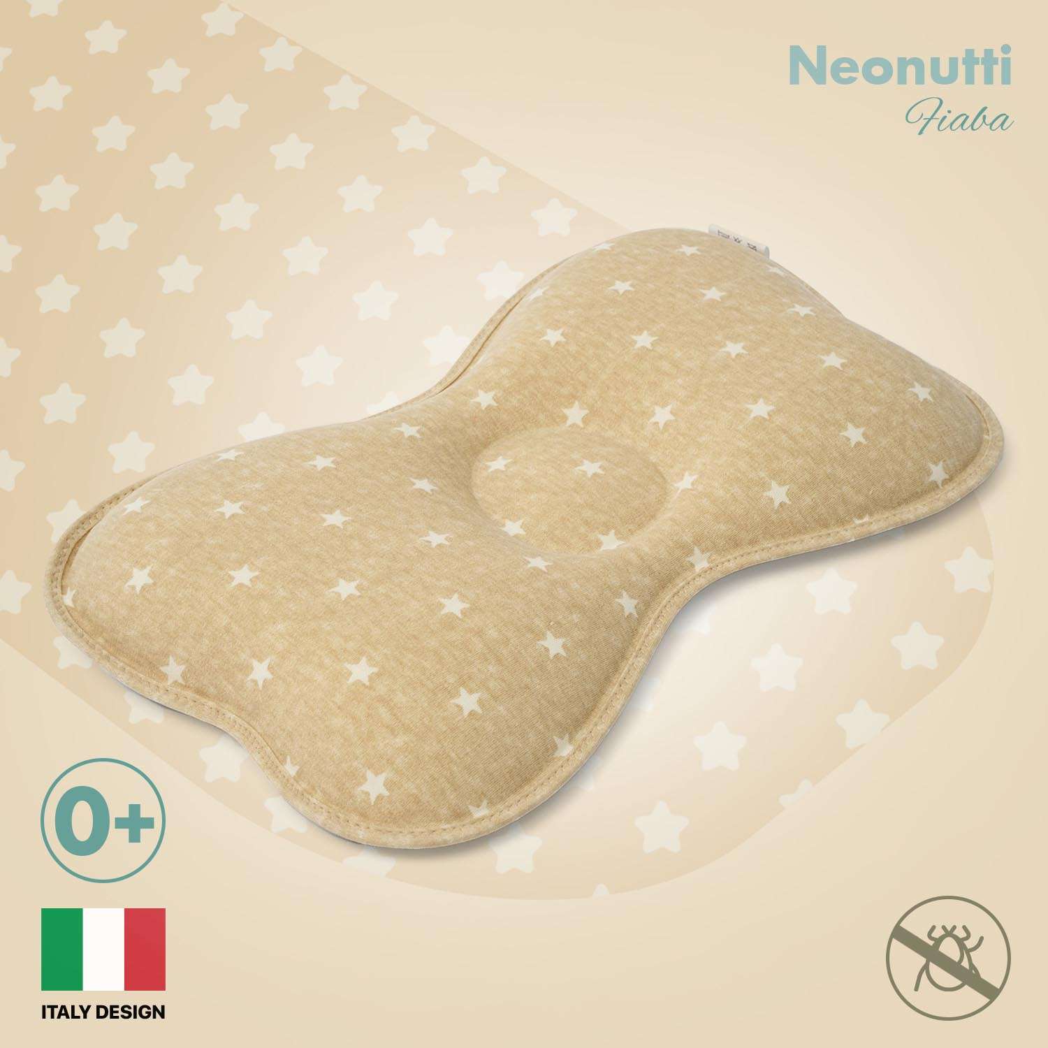 Подушка для новорожденного Nuovita Neonutti Fiaba Dipinto Песочная - фото 2