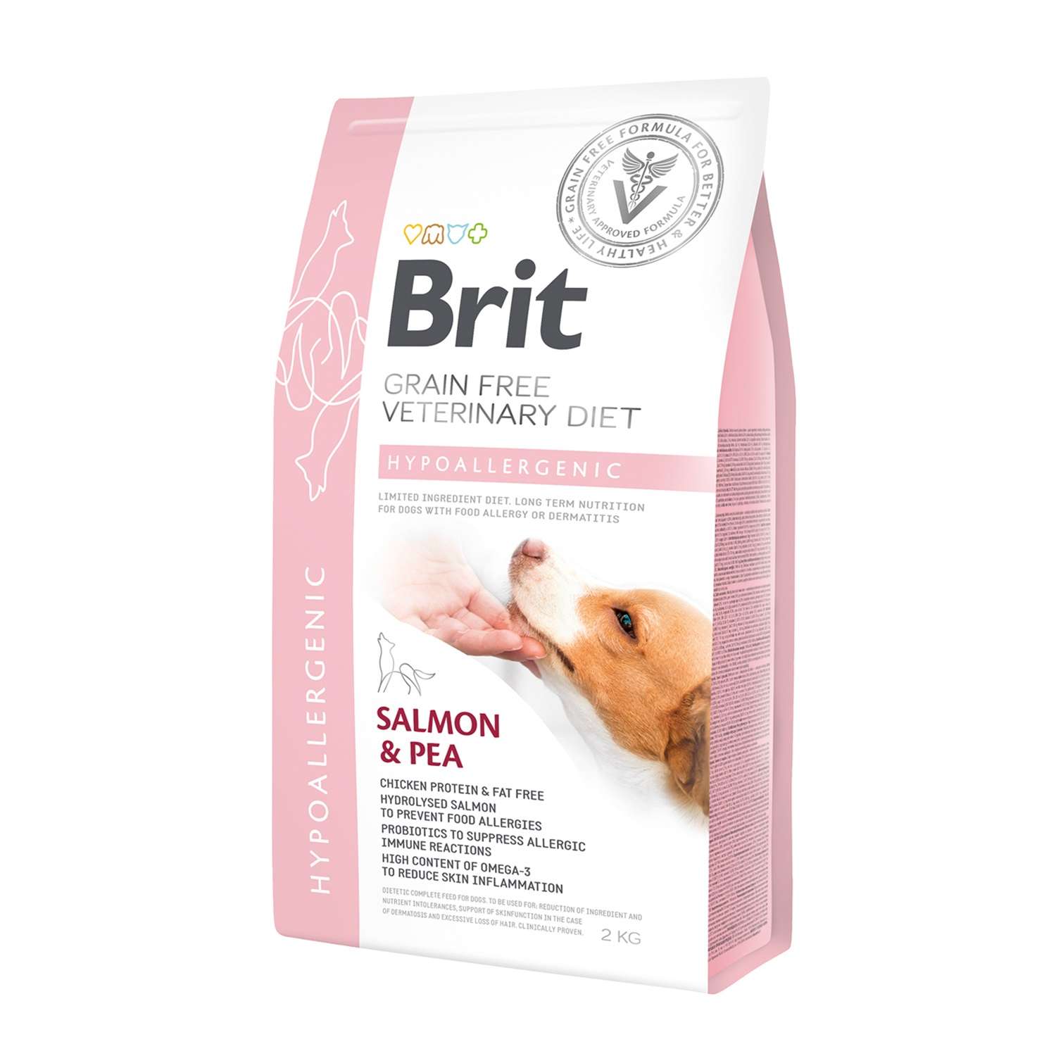 Корм для собак Brit 2кг Veterinary Diet Hypoallergenic беззерновой лосось - фото 1