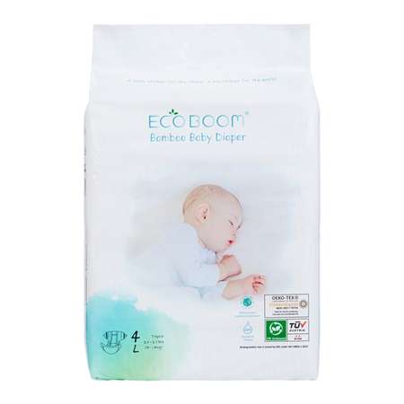 Бамбуковые подгузники детские ECO BOOM размер 4/L для детей весом 9-14 кг 70 шт