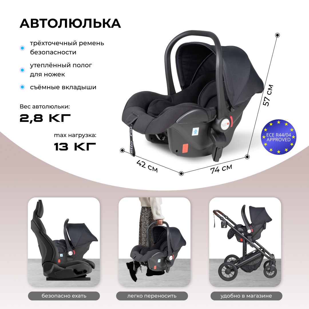 Модульная коляска 3 в 1 Farfello Sola Trio Comfort - фото 8