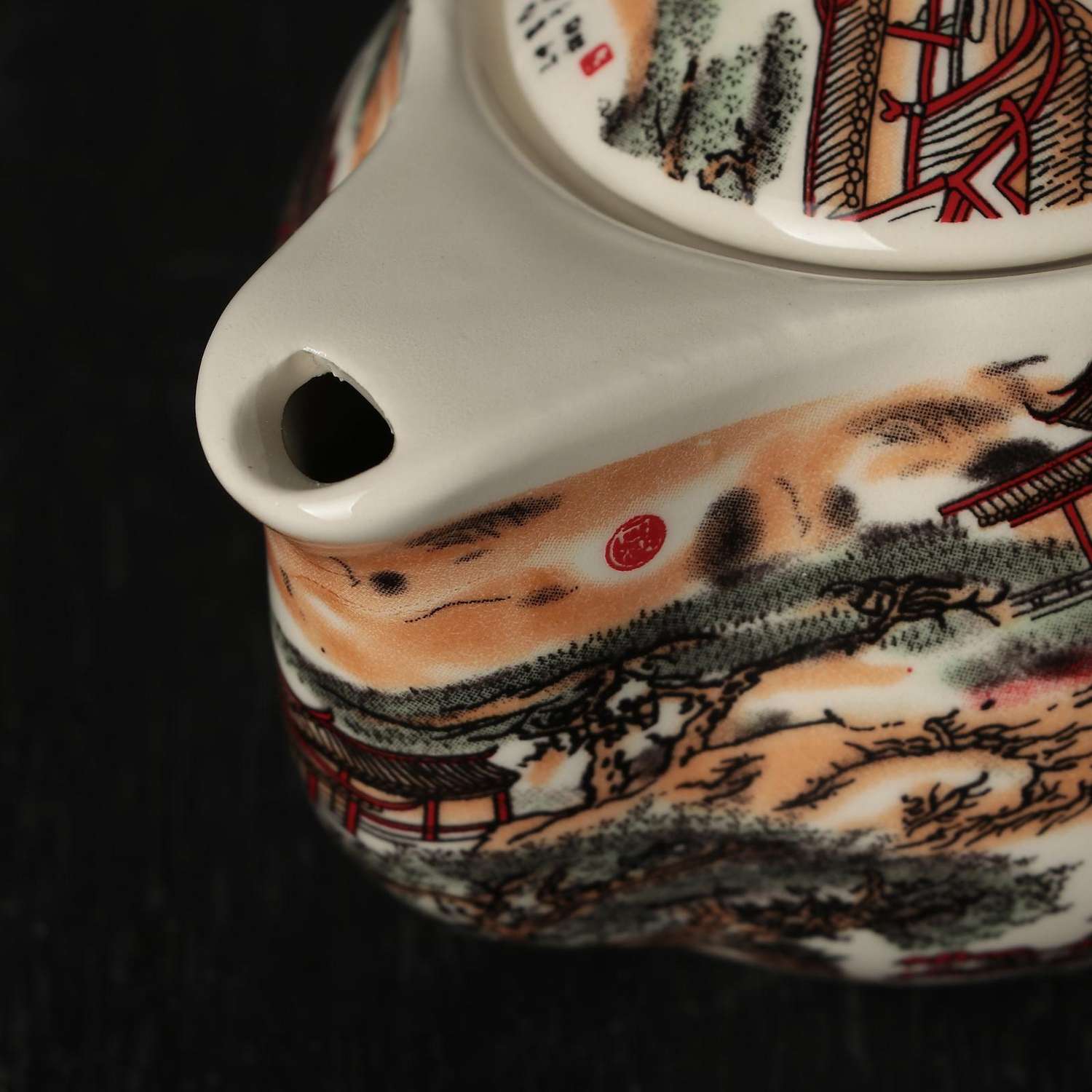 Чайник Sima-Land керамический заварочный с металлическим ситом «Пейзаж» 200 мл - фото 3
