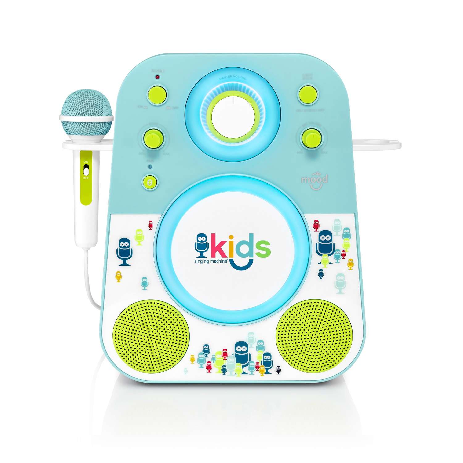 Детская караоке система Singing Machine с цветной LED подсветкой синий/зеленый Bluetooth - фото 3