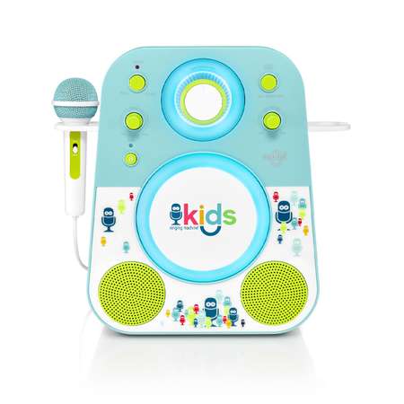 Детская караоке система Singing Machine с цветной LED подсветкой синий/зеленый Bluetooth