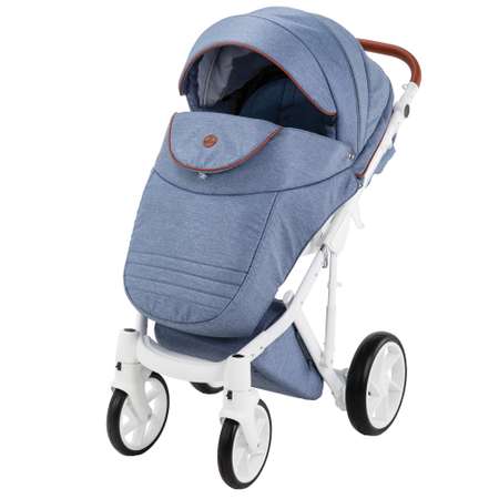 Коляска 3в1 BeBe-mobile Marconi Standart BE30 Светлый Джинс+Карамельная кожаная отделка