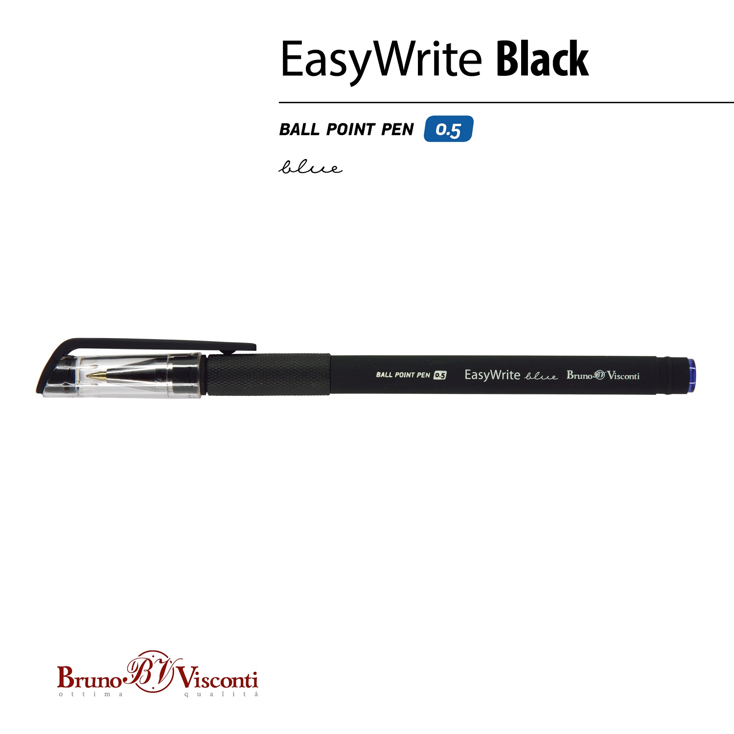 Набор из 5-ти шариковых ручек Bruno Visconti EasyWrite Black синие - фото 4