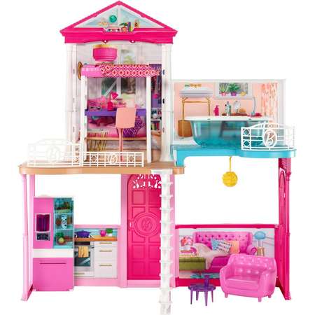 Набор игровой Barbie дом+куклы +аксессуары GLH56