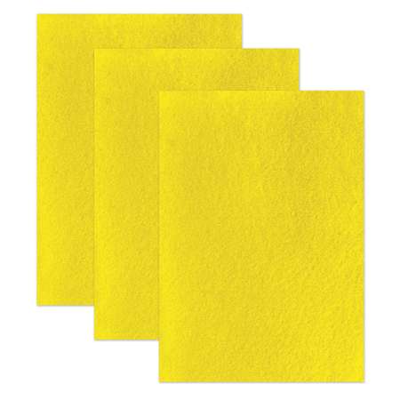 Цветной фетр Остров Сокровищ листовой декоративный для творчества 400х600 мм желтый 3 л