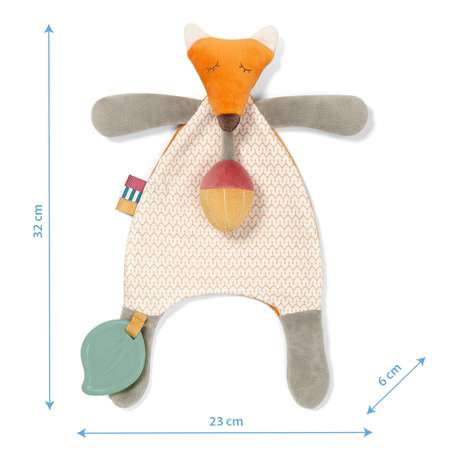 Игрушка Babyono для малышей комфортер с прорезывателем и ленточкой для пустышки Лисенок PETE