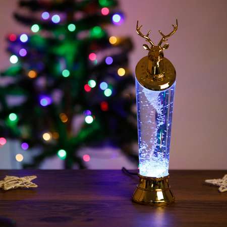 Свеча декоративная BABY STYLE Олень золотистый LED масляная колба блестки USB 29.5 см