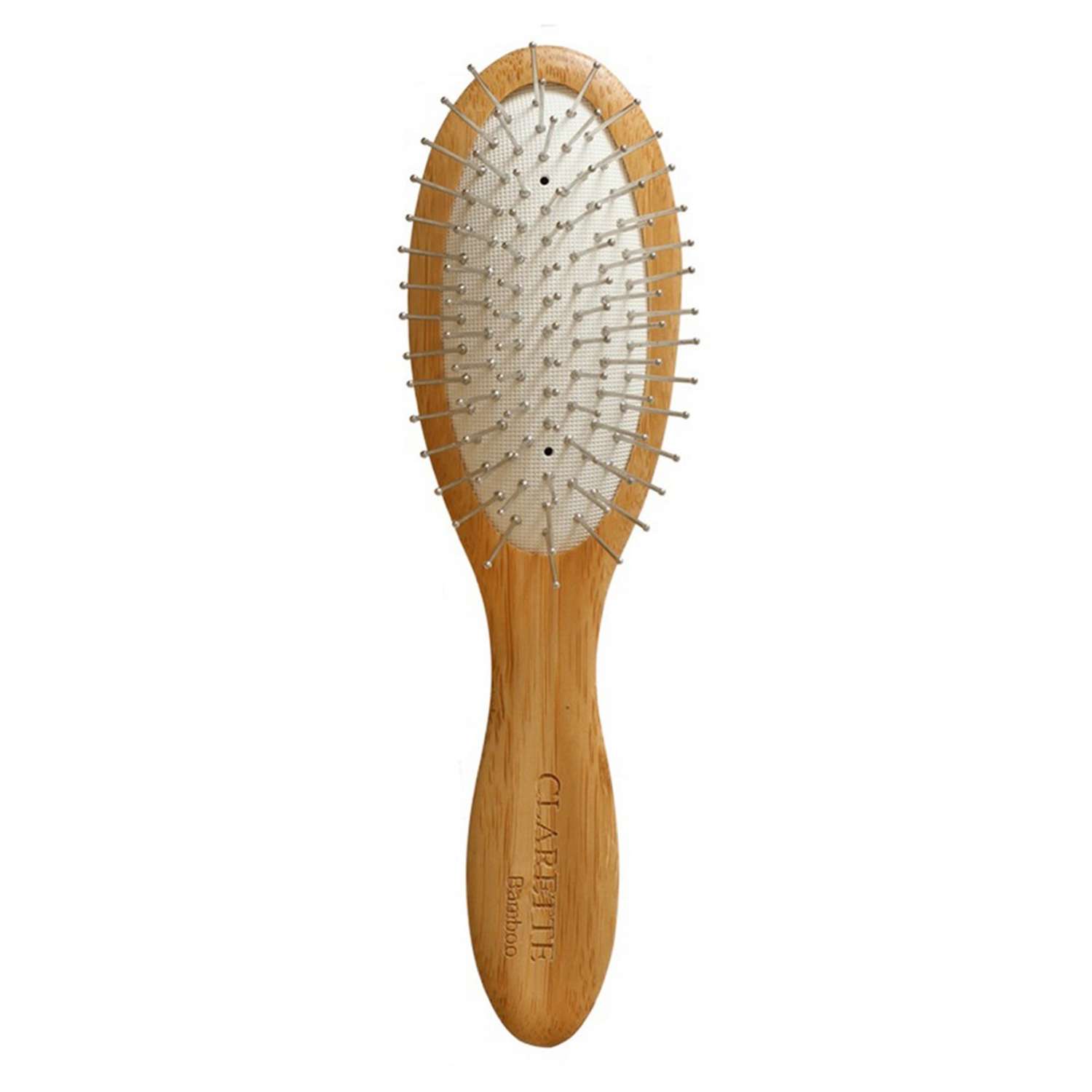 Расческа для волос Clarette бамбуковая с металлическими зубьями компактная - фото 1