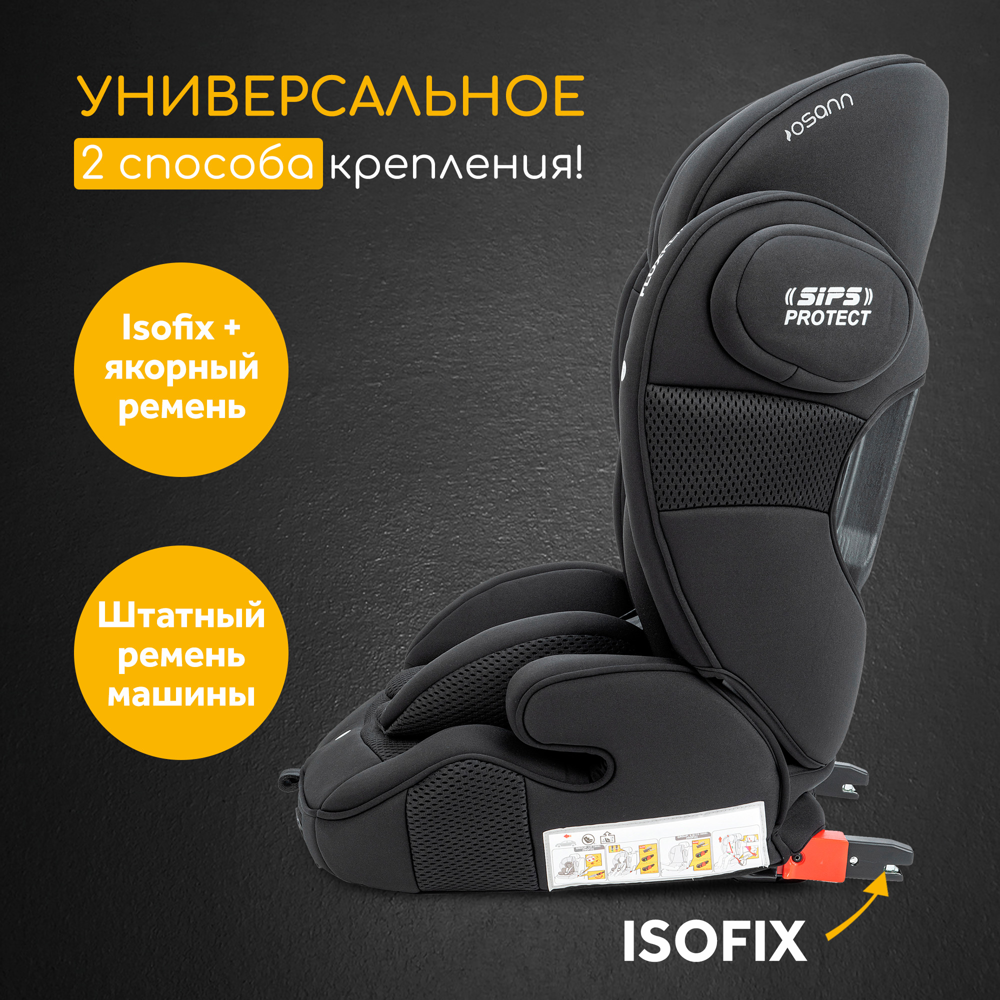 Автокресло детское Osann flux isofix Klima All Black климат-контроль - фото 7