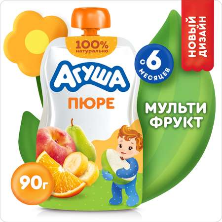 Пюре Агуша мультифрукт 90г с 6месяцев