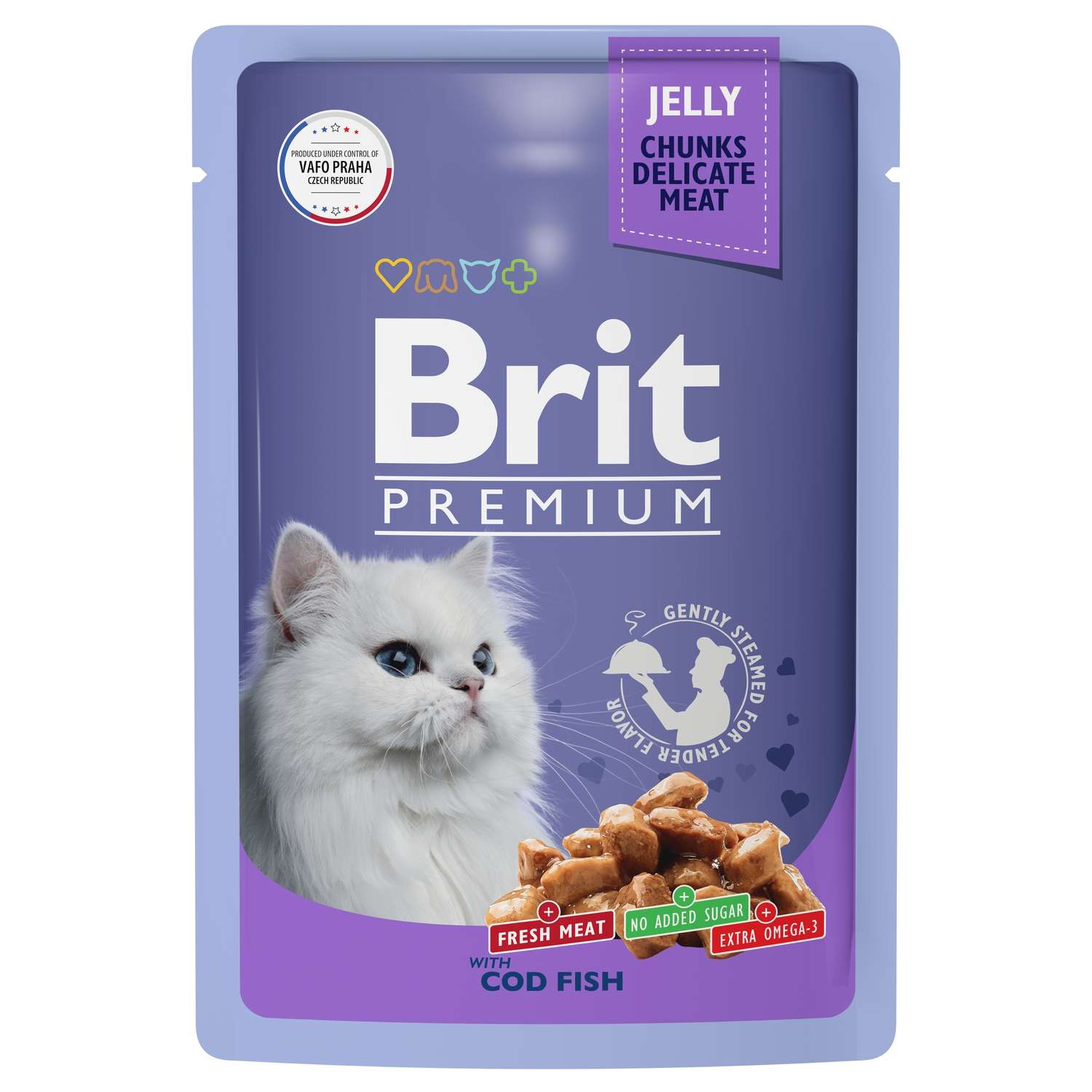 Корм для кошек Brit 85г Premium треска в желе - фото 1