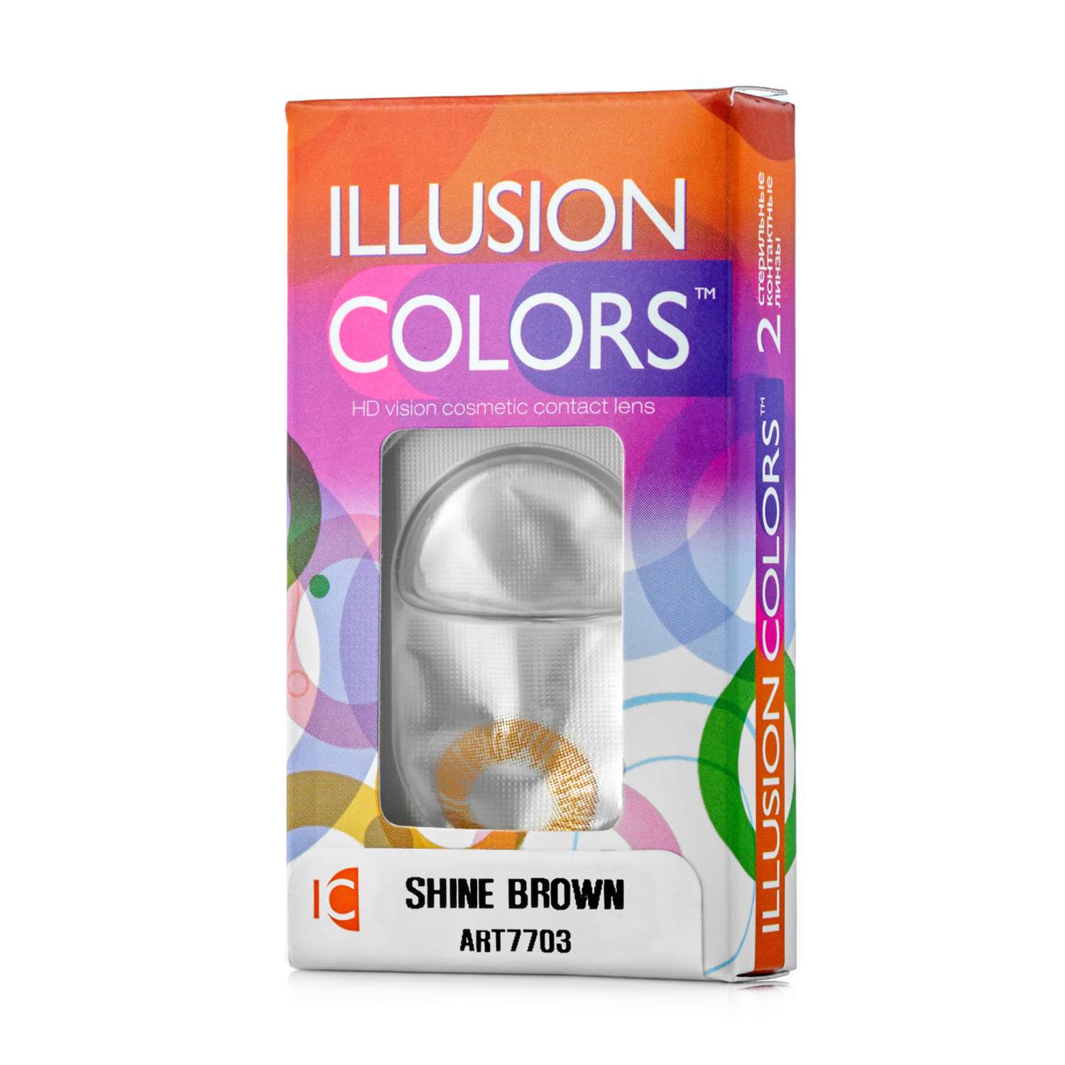 Контактные линзы ILLUSION colors shine brown на 3 месяца 0.00/14/8.6 2 шт. - фото 1