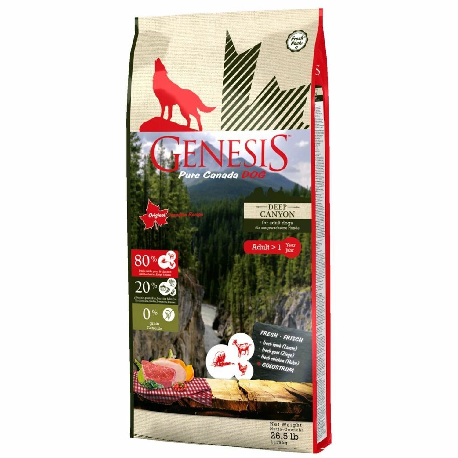 Корм для собак Genesis Pure Canada Deep Canyon Adult с курицей ягненком и козой 11.79кг - фото 1