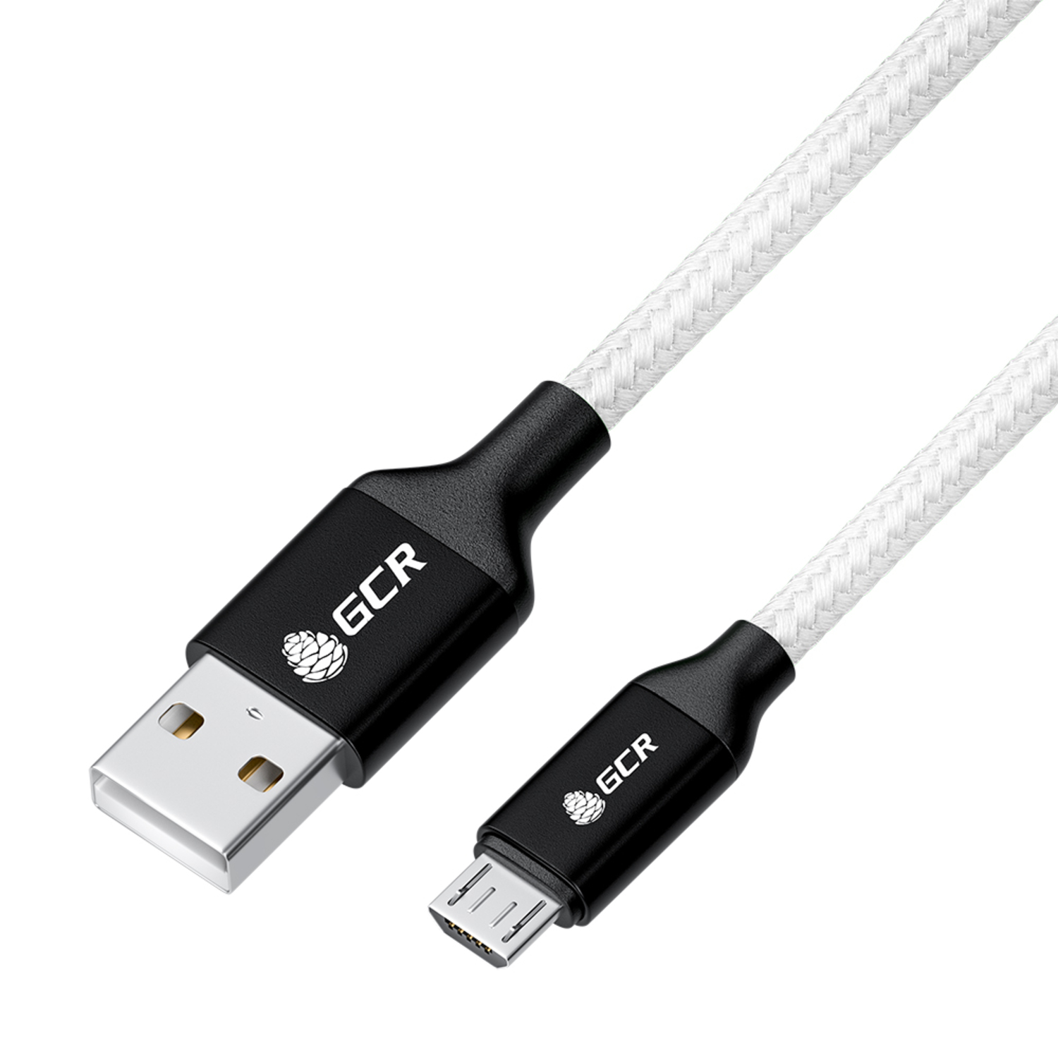 Кабель USB GCR 1.2m MicroUSB в белой нейлоновой оплетке GCR-53629 - фото 2