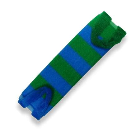 Мочалка удлиненная Мойдодыр массажная зелено-синяя