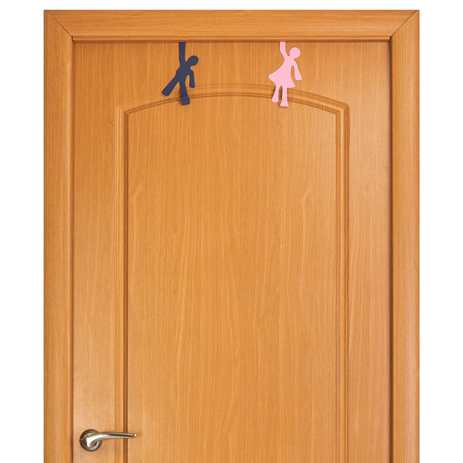 Вешалка El Casa на дверь навесная 2 шт 8.5х6.5х16.5. 8.5х6.5х17 см мальчик-девочка синяя и розовая - фото 4