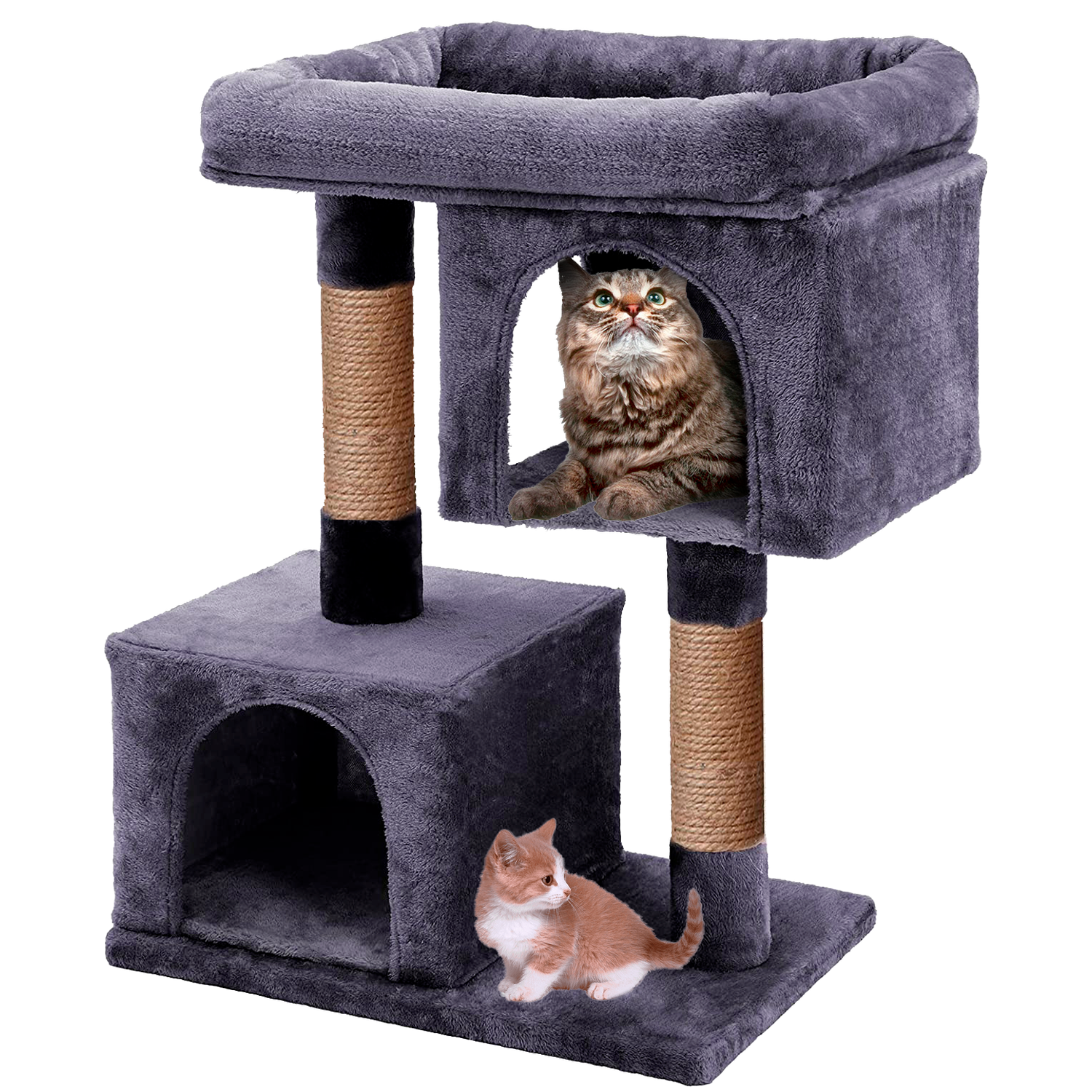 Домик для кошки с когтеточкой Pet БМФ Черный - фото 3