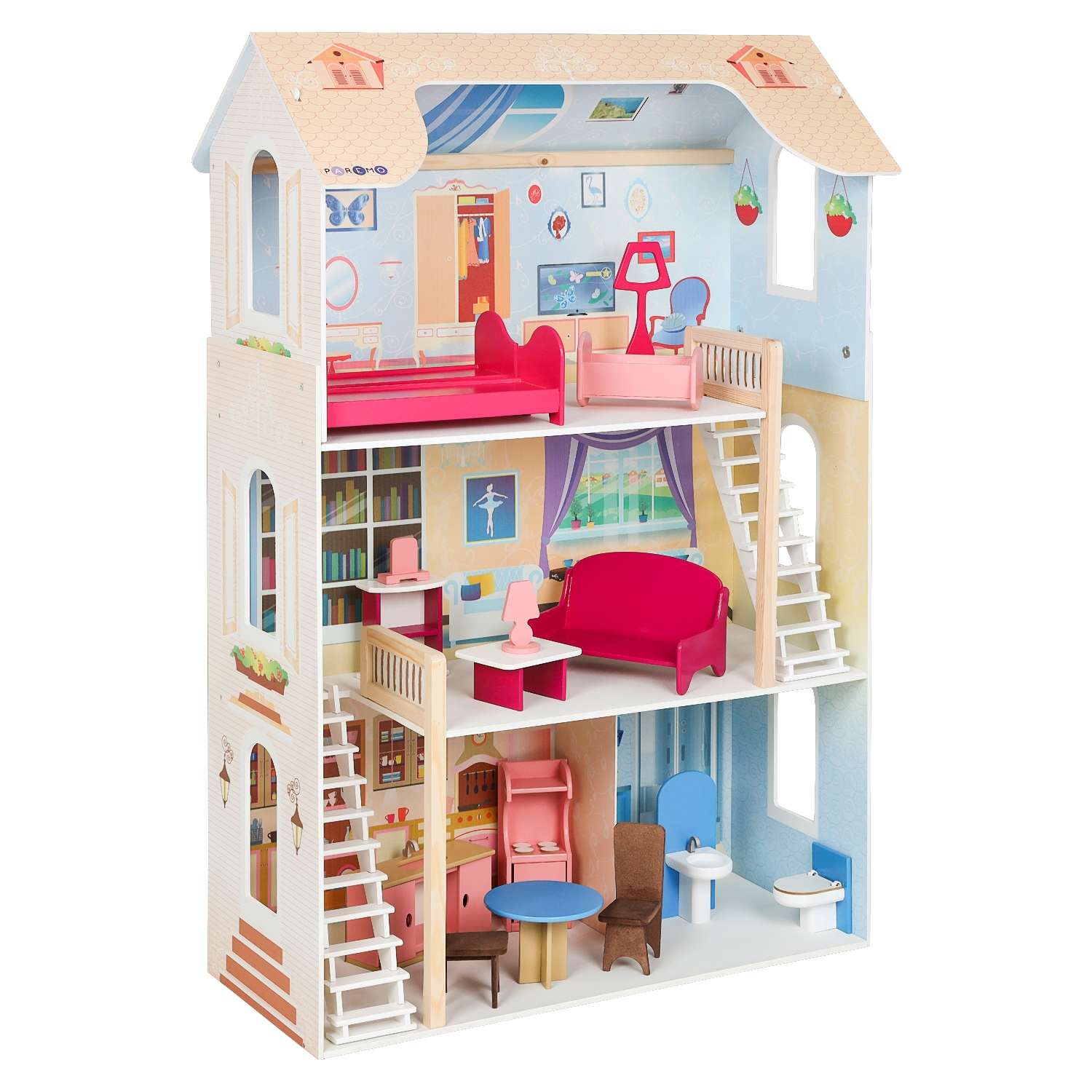 Кукольный домик Paremo Шарм с мебелью 16 предметов PD315-02 - фото 15