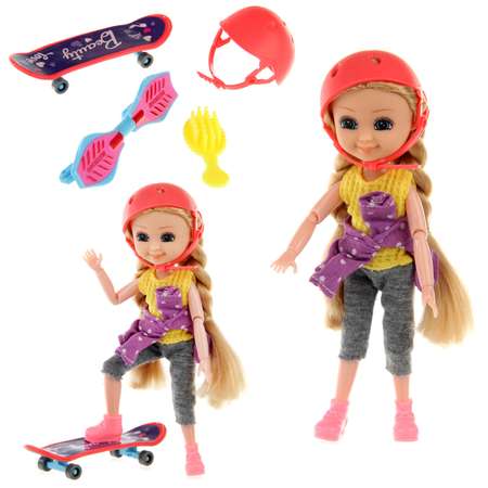 Кукла Veld Co Спортивная со скейтом шарнирная 121807