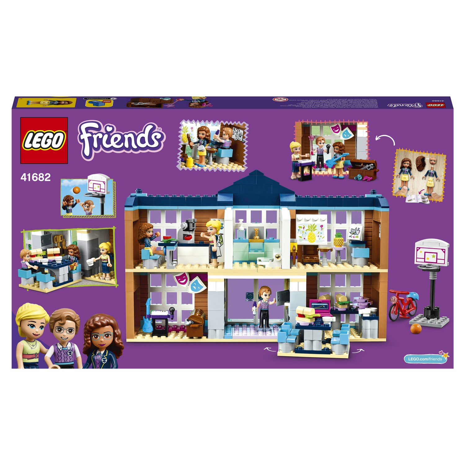 Конструктор LEGO Friends Школа Хартлейк Сити 41682 купить по цене 2999 ₽ в  интернет-магазине Детский мир